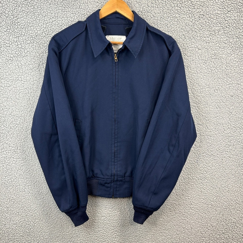 Air Force Service Jacket Lightweight USAF 70s Blue Poly/Wool Blend Mens 44R